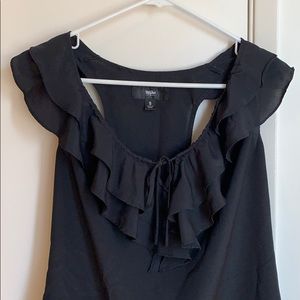 Black ruffle top. Perfect for work or a date!